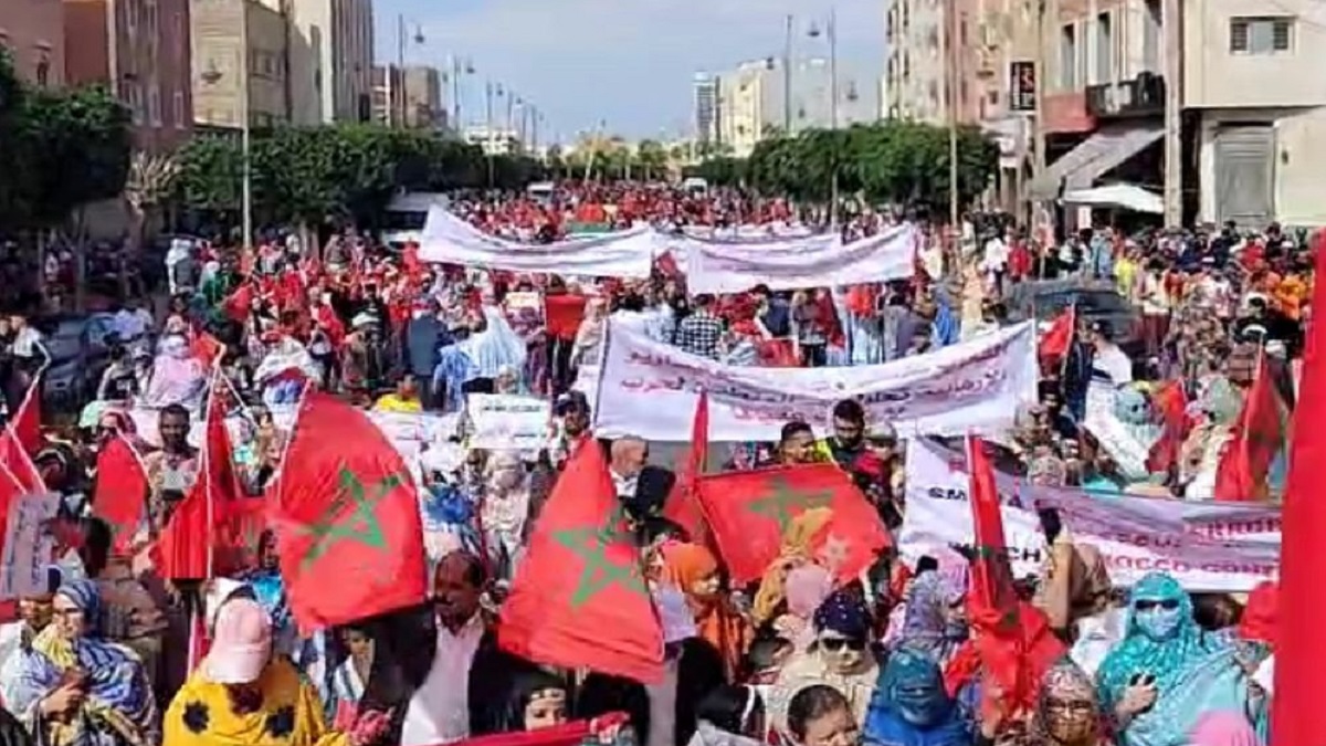 Protestas en El Aiún contra los ataques del Frente Polisario - Twitter @ElMachij