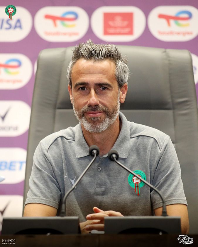 Jorge Vilda, seleccionador de Marruecos, durante la conferencia posterior al partido de semifinales contra Ghana, que dio el pase al conjunto nacional a la final de la Copa Africana de Naciones Femenina (WAFCON) el 23 de julio de 2025 en Rabat, Marruecos - PHOTO/X/ENMAROC