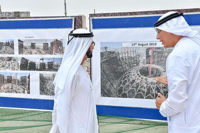 El Vicepresidente, Primer Ministro y Gobernante de Dubái, Su Alteza Mohammed bin Rashid Al Maktoum, visitó varios proyectos de infraestructura relacionados con la Expo 2020 Dubái, que comenzará en octubre de 2020, con La participación de 195 países.