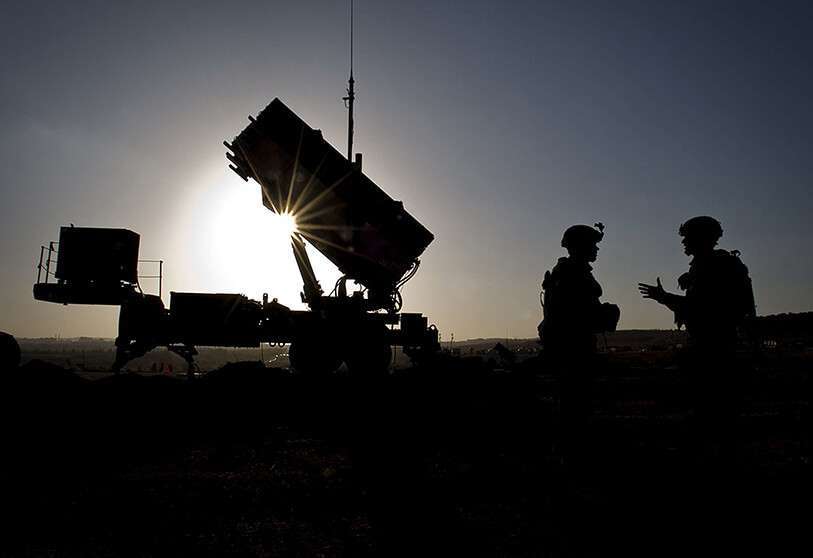 Batería de misiles Patriot en una base militar