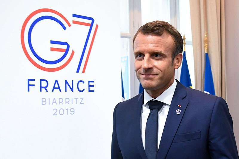 El presidente de Francia, Emmanuel Macron, en la cumbre del G7 en Biarritz, el 26 de agosto de 2019