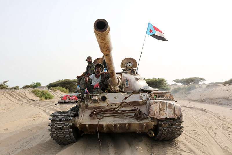 : Combatientes de la Fuerza del Cinturón de Seguridad entrenada por los Emiratos Árabes Unidos, dominada por los combatientes del Consejo de Transición del Sur (STC) que busca la independencia del sur de Yemen