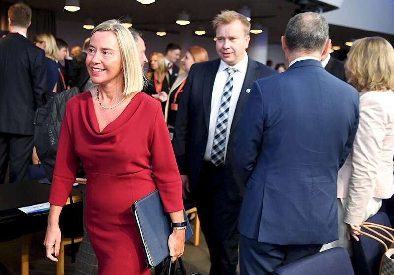 : La Alta Representante de la Unión Europea para Asuntos Exteriores y Política de Seguridad, Federica Mogherini en la reunión informal de Ministros de Defensa de la UE