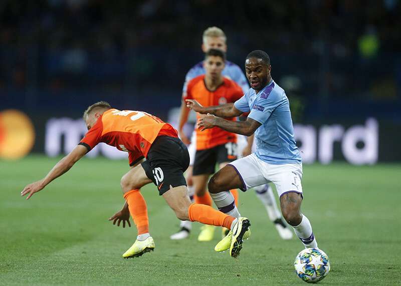 Raheem Sterling, del Manchester City, durante un partido de la Liga de Campeones entre el Manchester City y el FC Shakhtar Donetsk