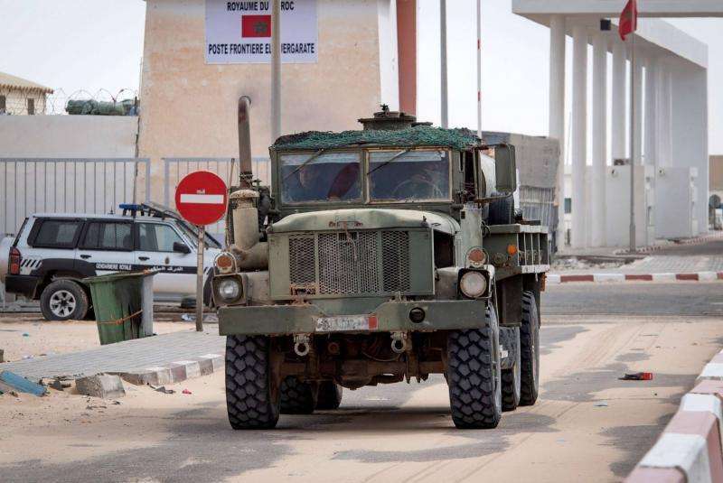 Vehículo militar marroquí en Guerguerat