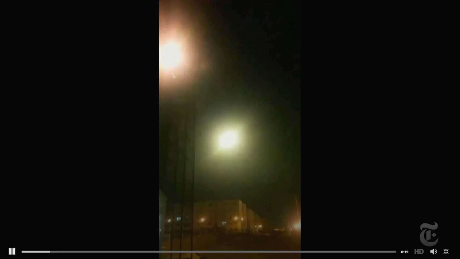 Grabación de un video que recoge el impacto del misil con el avión derribado