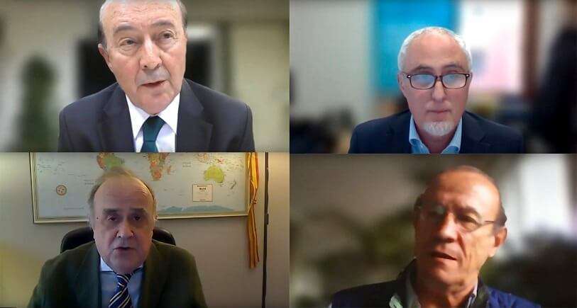Arriba Miguel Iraburu, Círculo de Empresarios, Juan de Lucio Universidad de Alcalá. Abajo Enrique Fanjul, Iberglogal, y Rafael Ruiz-Villar, Plataforma Proyectos Sociales