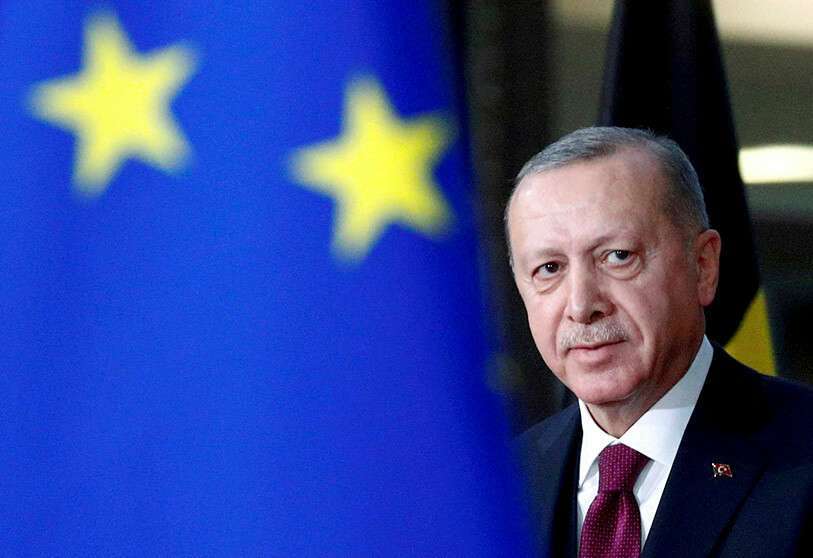 Fotografia de archivo, Tayyip Erdogan llega a una reunión con el presidente del Consejo de la UE, Charles Michel, en Bruselas, Bélgica, el 9 de marzo de 2020  REUTERS/FRANCOIS LENOIR 