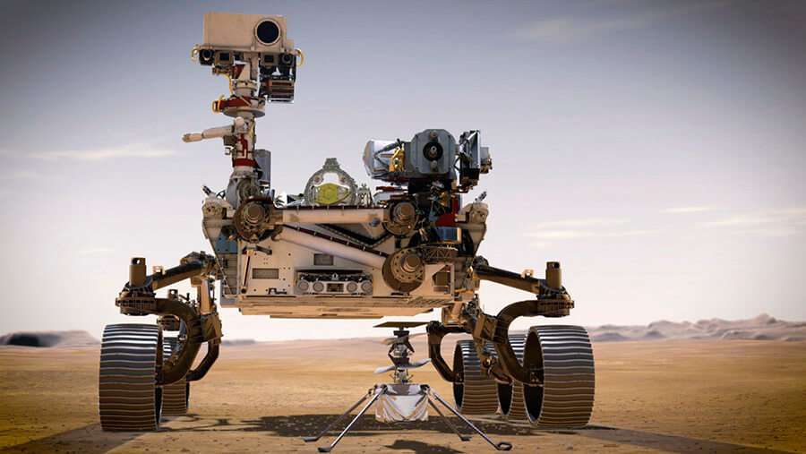 Perseverance permanecerá a menos de un centenar de metros del lugar de despegue de Ingenuity, recogerá los datos e imágenes que le envíe y los transmitirá a la Red de Espacio Profundo de la NASA en tierra