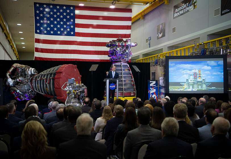 El administrador de la NASA, Jim Bridenstine, ha aplicado fuertes medidas preventivas contra el COVID-19 en todos los centros de la NASA. En la imagen, en el Centro Espacial Stennis, el 10 de febrero