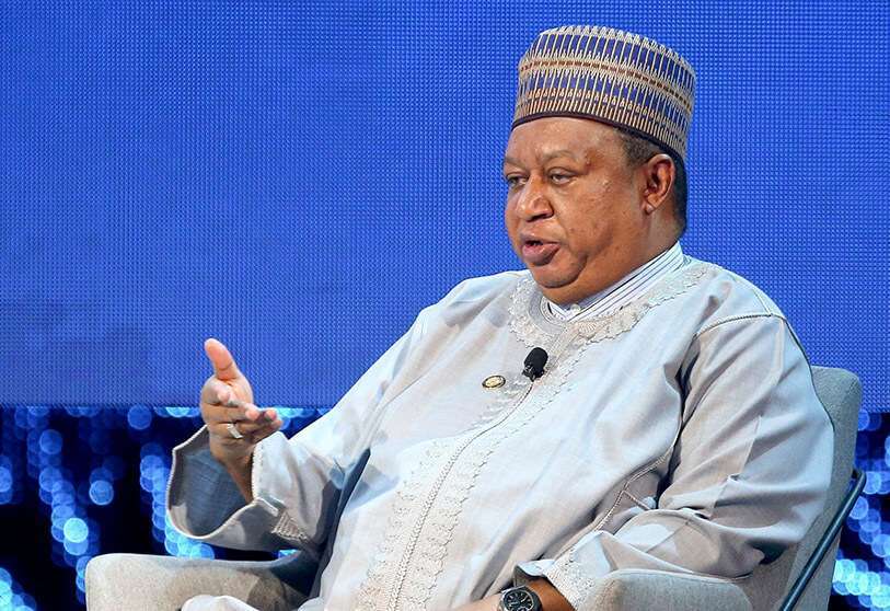El Secretario General de la OPEP, Mohammed Barkindo, habla durante la ceremonia de apertura de la Exposición y Conferencia Internacional del Petróleo de Abu Dhabi (ADIPEC) en Abu Dhabi el 11 de noviembre de 2019
