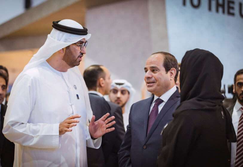 Abdel Fattah El Sisi, , Presidente de Egipto, visitó hoy el stand de ADNOC de la Compañía Nacional de Petróleo de Abu Dabi, en la Exposición y Conferencia Internacional de Petróleo de Abu Dabi, ADIPEC.