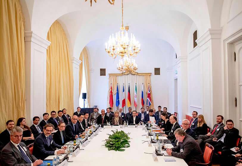 Réunion de la commission mixte du PCE sur le programme nucléaire iranien au Bureau des organisations internationales à Vienne, en Autriche, le 26 février 2020 AFP/ JOE KLAMAR