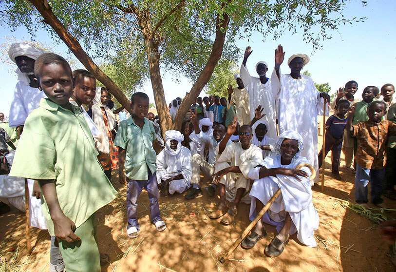 Desplazados internos en El-Fasher, la capital del estado de Darfur del norte, el 4 de noviembre de 2019