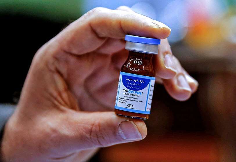 AFP/ ATTA KENARE -Vial de la vacuna contra el coronavirus de fabricación iraní "Razi Cov Pars"