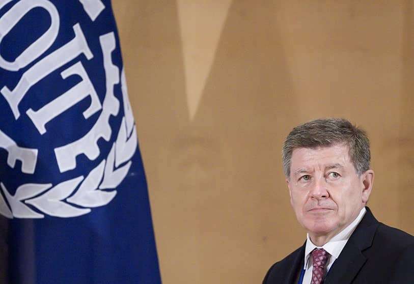 El director general de la Organización Internacional del Trabajo (OIT), Guy Ryder AFP/FABRICE COFFRINI