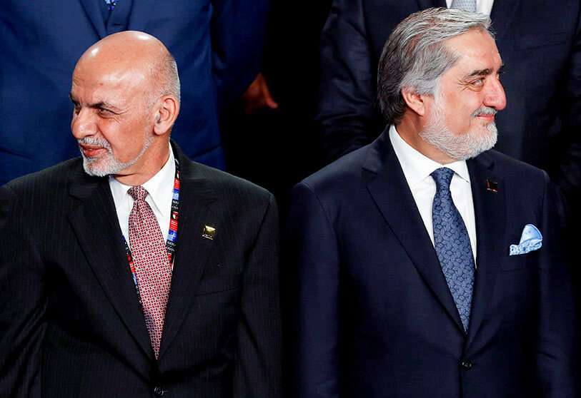 El presidente de Afganistán, Ashraf Ghani (izquierda), y el jefe del Ejecutivo afgano, Abdullah Abdullah (derecha)
