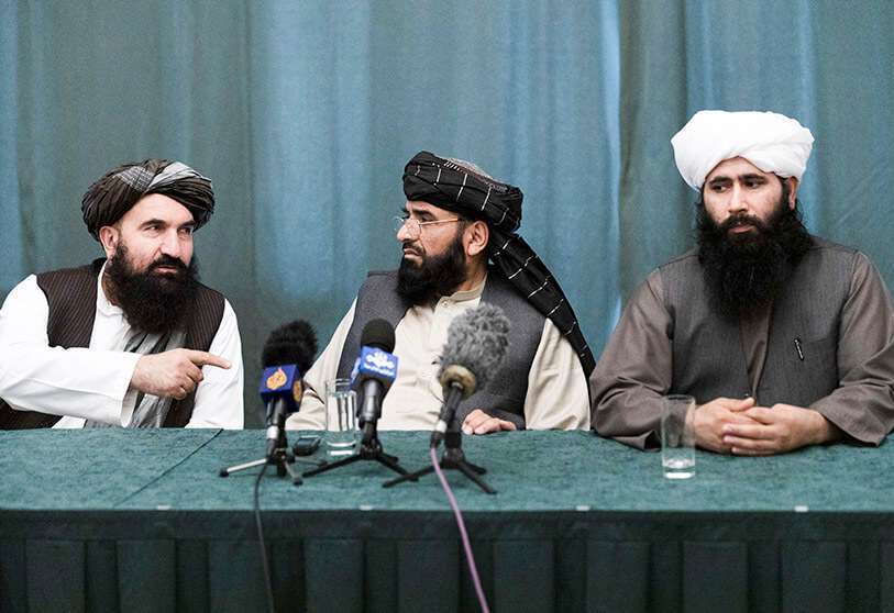 Miembros de la delegación talibán PHOTO/AP