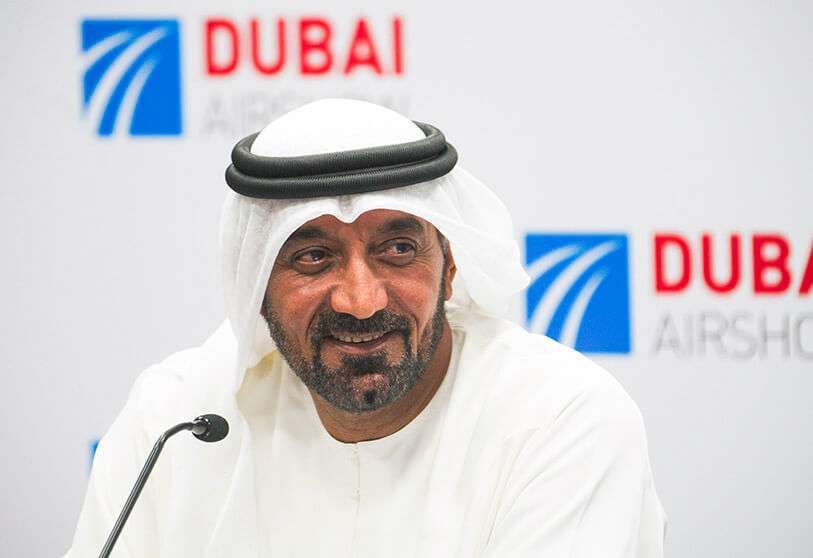 El jeque Ahmed bin Saeed Al Maktoum, presidente y director ejecutivo de la compañía de larga distancia Emirates, con sede en Dubái