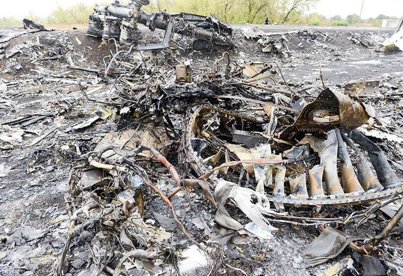 Fotografía de archivo que muestra el lugar del accidente del vuelo MH17 de Malaysia Airlines cerca del pueblo de Hrabove (Grabove), en la región de Donetsk