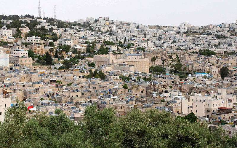 Esta imagen muestra una vista general de la Ciudad Vieja de Hebrón, en la Cisjordania ocupada, el 15 de mayo de 2020