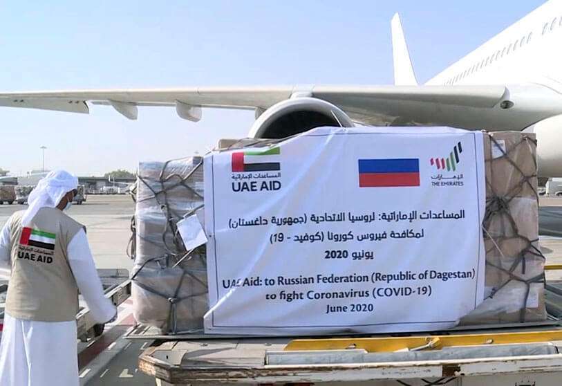 Emiratos Árabes Unidos enviaron un avión cargado con nueve toneladas de suministros médicos a Daguestán, en Rusia
