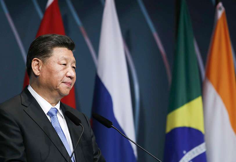 El presidente de China, Xi Jinping, durante el Consejo Empresarial BRICS antes de la 11ª edición de la Cumbre BRICS, en Brasilia, Brasil, el miércoles 13 de noviembre de 2019.