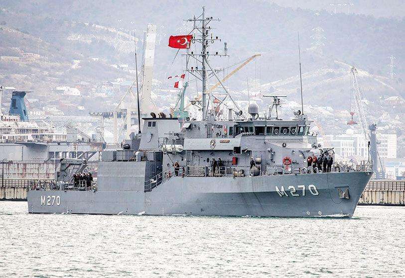 Fotografía de archivo de un dragaminas de las Fuerzas Navales de Turquía