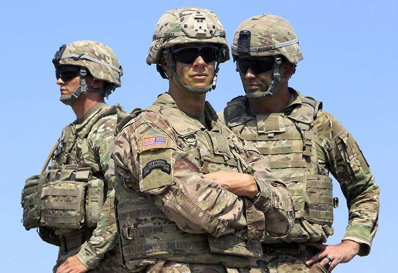 Soldados estadounidenses en los ejercicios militares multinacionales Noble Partner 2017, liderados por la OTAN, en la base militar de Vaziani, en las afueras de Tiflis, Georgia PHOTO/AP