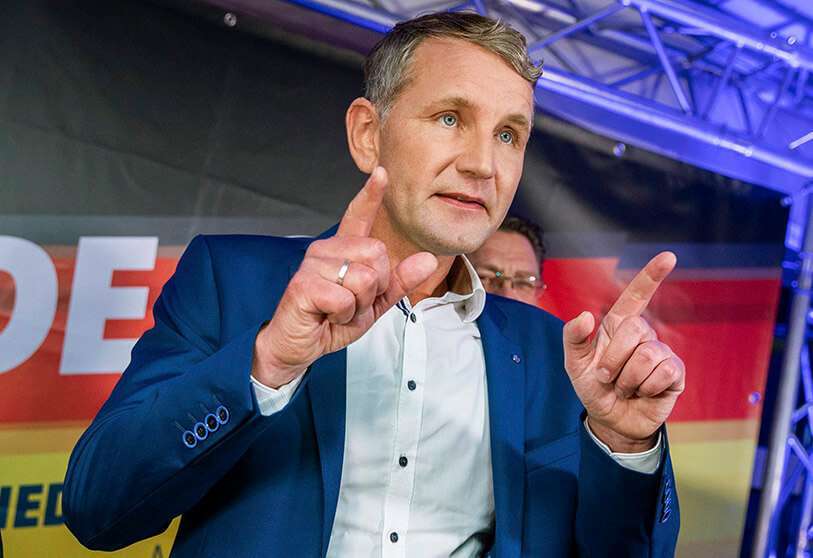 Björn Höcke, candidato principal del partido Alternativa para Alemania (AfD) en las elecciones estatales de Turingia