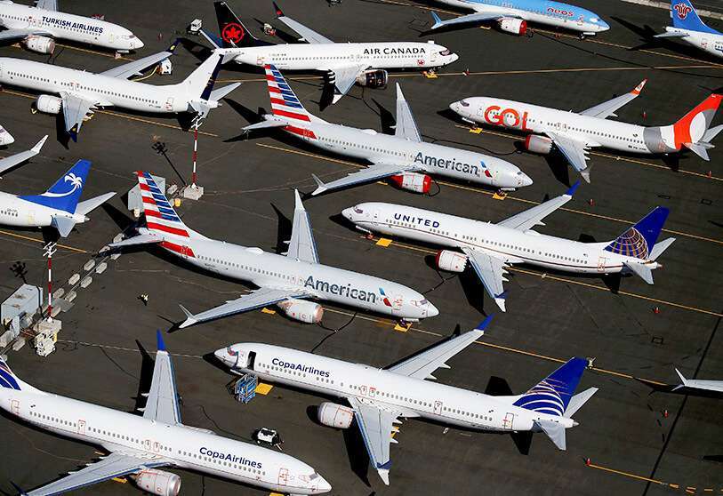 Fotografía de archivo, aviones Boeing 737 MAX en tierra estacionados en una foto aérea en Boeing Field en Seattle, Washington, Estados Unidos, el 1 de julio de 2019