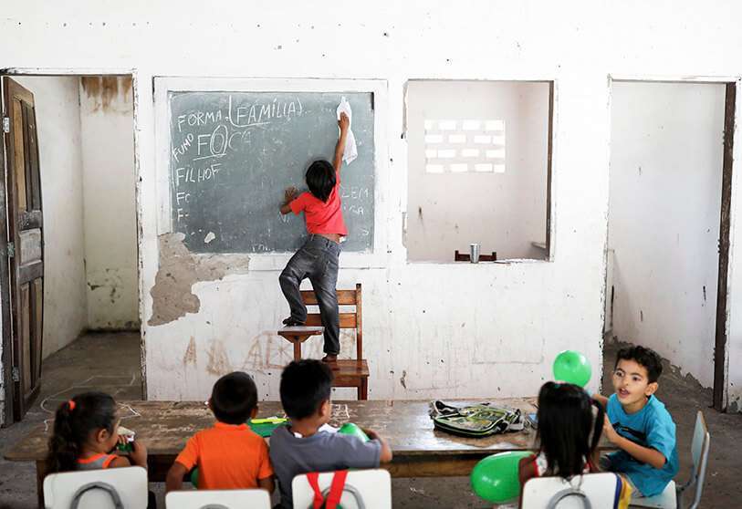 Escuela Sao José en Morro Do Veridiano, municipio de Belagua, estado de Maranhao, Brasil.
