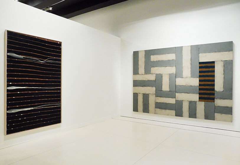 A la izquierda, 'Asa-Nisi-Masa' de Juan Uslé (1994-1995); a la derecha, responde el 'Gabriel' de Sean Scully (1993)