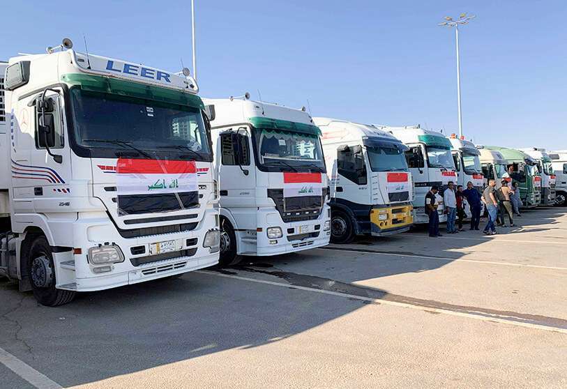 Camiones frontera Irak y Arabia Saudí