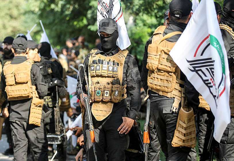 Miembros de las Hashed al-Shaabi o Fuerzas de Movilización Popular (PMF)