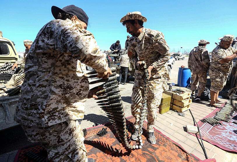 Combatientes de un grupo armado con base en Misurata