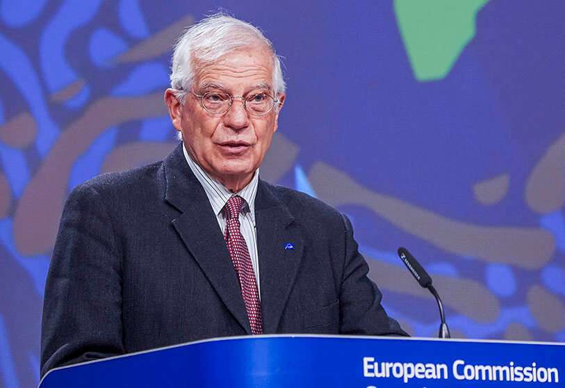 Josep Borrell, alto representante de la Unión Europea para Asuntos Exteriores y Política de Seguridad, en la rueda de prensa sobre la nueva estrategia para África, el 9 de marzo de 2020