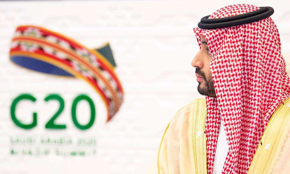 El príncipe heredero de Arabia Saudí, Mohamed bin Salman asiste a la 15ª Cumbre Anual de Líderes del G20 en Riad (Arabia Saudí), el 22 de noviembre de 2020