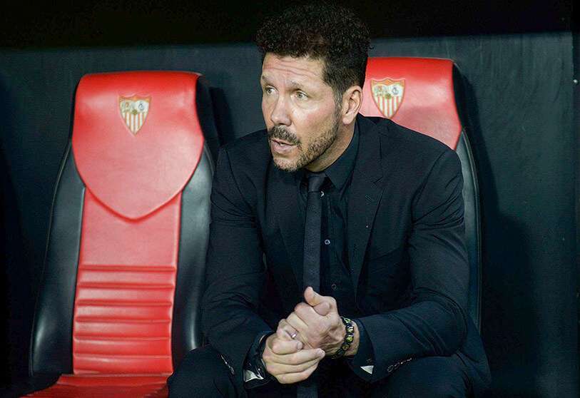 El entrenador del Atlético de Madrid, Diego Simeone