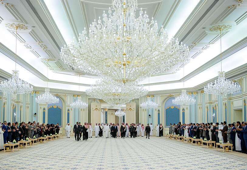 Ceremonia de firma de un acuerdo entre el Gobierno de Yemen y los separatistas del sur para poner fin a una lucha por el poder en el puerto sureño de Adén, en Riad, Arabia Saudí, el 5 de noviembre de 2019