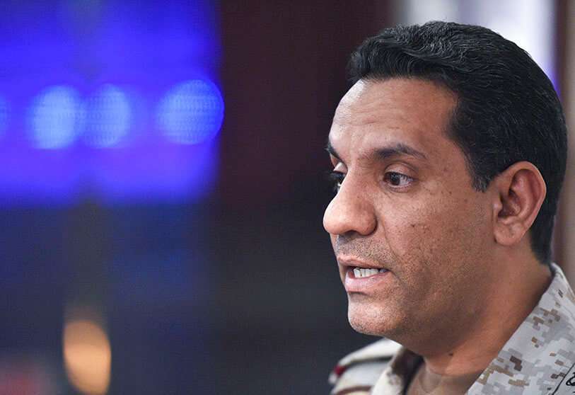 El portavoz de la coalición militar liderada por Arabia Saudí, el coronel Turki Al-Maliki