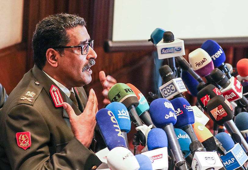 El general de brigada Ahmed al-Mismari, portavoz del Ejército de Liberación Nacional Libio (LNA)