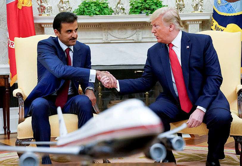 El presidente de Estados Unidos, Donald Trump, se reúne con el emir de Qatar, el jeque Tamim bin Hamad Al-Thani, en la Casa Blanca en Washington, Estados Unidos, el 9 de julio de 2019