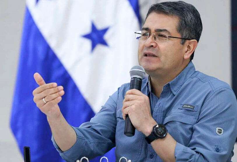 El presidente de Honduras, Juan Orlando Hernández. Hernández y su esposa han dado positivo en el test de la COVID-19