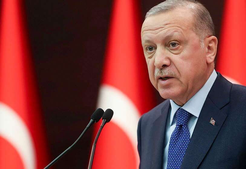 El presidente de Turquía, Recep Tayyip Erdogan, durante una conferencia de prensa en Ankara