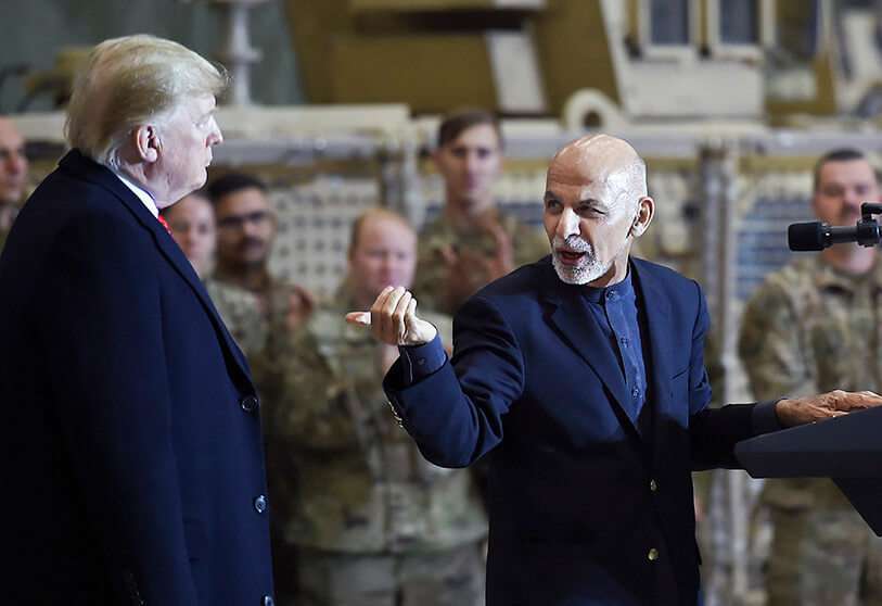 El presidente estadounidense, Donald Trump, y el presidente afgano, Ashraf Ghani, el 28 de noviembre de 2019