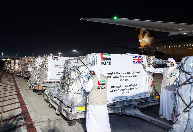 Emiratos Árabes Unidos ha donado 6,6 toneladas de material a Reino Unido