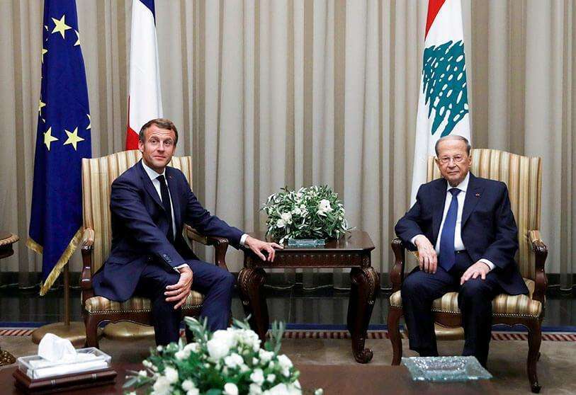 Atalayar_Emmanuel Macron, presidente Francia, Michel Aoun, presidente Líbano