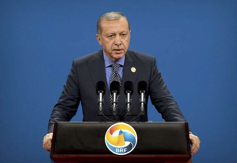 El presidente de Turquía, Recep Tayyip Erdogan, durante una visita oficial a China