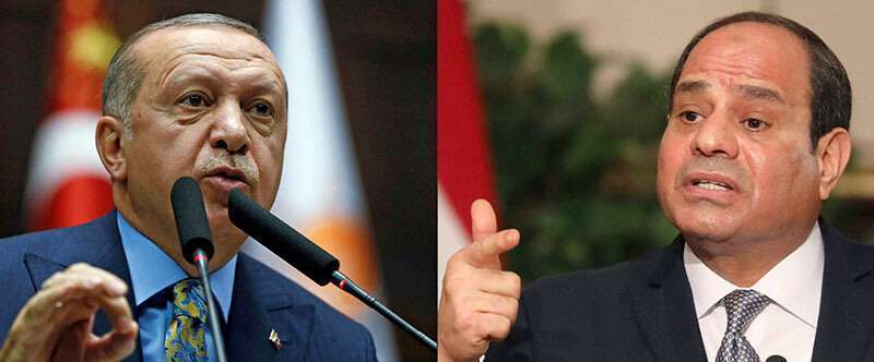 Combinación de imágenes del presidente de Turquía, Recep Tayyip Erdogan, y del presidente de Egipto, Abdel Fattah al-Sisi